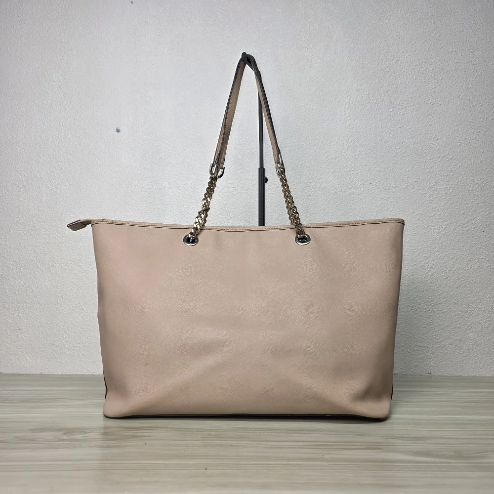 Michael Kors Beige Tote with Chain Straps